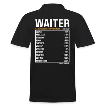 Kellner Spruch Kellner Geschenk - Männer Poloshirt - Schwarz - Hinten - Kai (181cm)