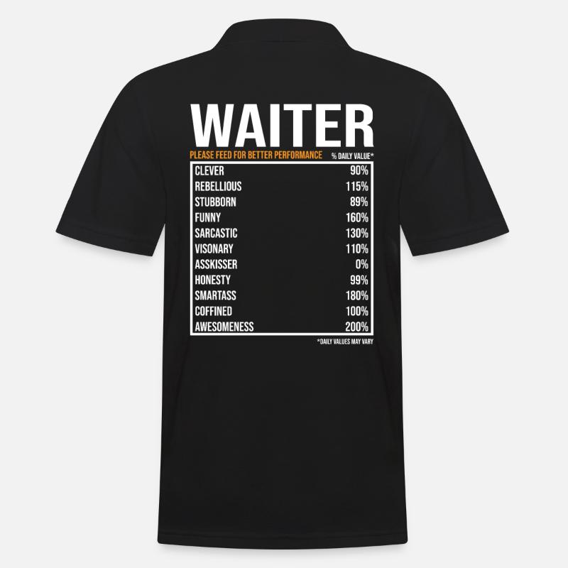 Kellner Spruch Kellner Geschenk - Männer Poloshirt - Schwarz