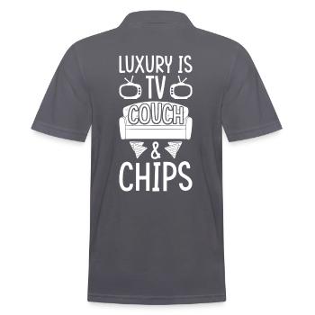 TV Sofa Chips - Männer Poloshirt - Anthrazit - Hinten - Nico (186cm)