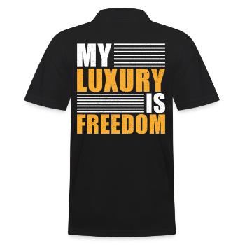 Liberté Disant que mon luxe est la liberté - Polo Homme - noir - Dos - Kai (181cm)