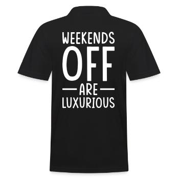 Wochenende Spruch Freies Wochenende - Männer Poloshirt - Schwarz - Hinten - Kai (181cm)