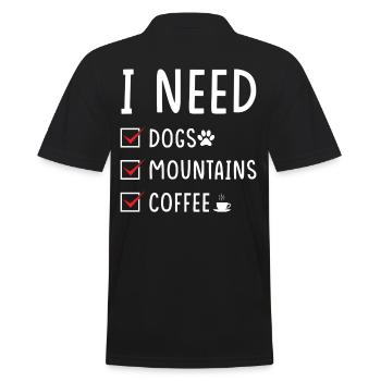 hunde Berge Kaffee - Männer Poloshirt - Schwarz - Hinten - Kai (181cm)