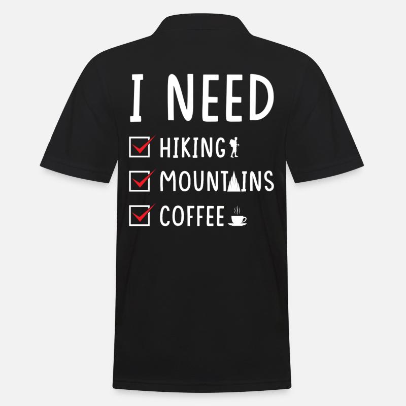 Wandern Berge Kaffee - Männer Poloshirt - Schwarz