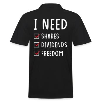 Shares Dividends Freedom - Men's Polo Shirt - black - Back - Kai (181cm)