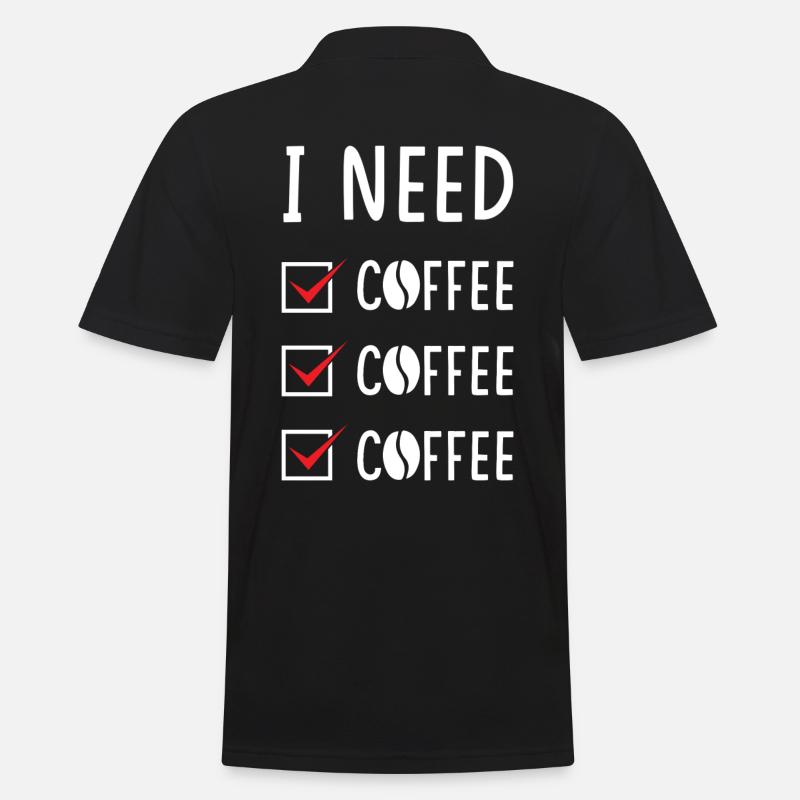 Kaffee Kaffee Kaffee - Männer Poloshirt - Schwarz