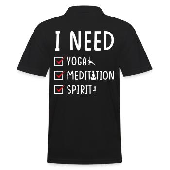Yoga Meditation Spirit - Männer Poloshirt - Schwarz - Hinten - Kai (181cm)