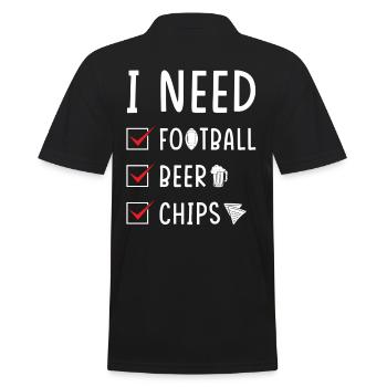 Football Beer Chips - Men's Polo Shirt - black - Back - Kai (181cm)