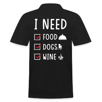 Essen Hunde Wein - Männer Poloshirt - Schwarz - Hinten - Kai (181cm)