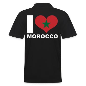 J’aime le Maroc coeur drapeau Maroc - Polo Homme - noir - Dos - Kai (181cm)