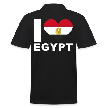 I love Egypt heart flag Egypt - Men's Polo Shirt - black - Back - Kai (181cm)