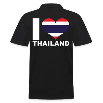 J’aime le drapeau du cœur de la Thaïlande - Polo Homme - noir - Dos - Kai (181cm)