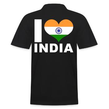 J’aime l’Inde drapeau du cœur Inde - Polo Homme - noir - Dos - Kai (181cm)