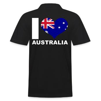 Ich liebe Australien Herz Flagge Australien - Männer Poloshirt - Schwarz - Hinten - Kai (181cm)