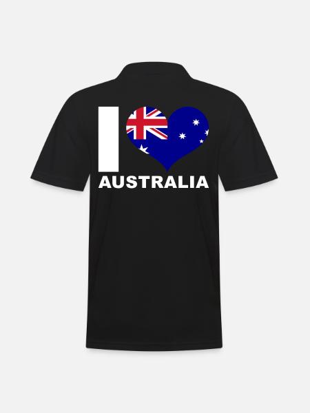 Ich liebe Australien Herz Flagge Australien - Männer Poloshirt - Schwarz