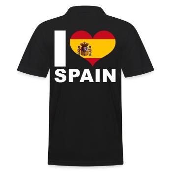 J’aime l’Espagne drapeau du cœur Espagne - Polo Homme - noir - Dos - Kai (181cm)