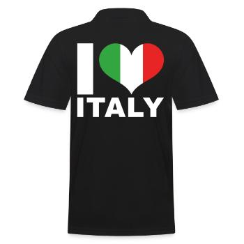 J’aime l’Italie drapeau du cœur Italie - Polo Homme - noir - Dos - Kai (181cm)