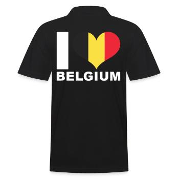 J’aime la Belgique drapeau du cœur Belgique - Polo Homme - noir - Dos - Kai (181cm)