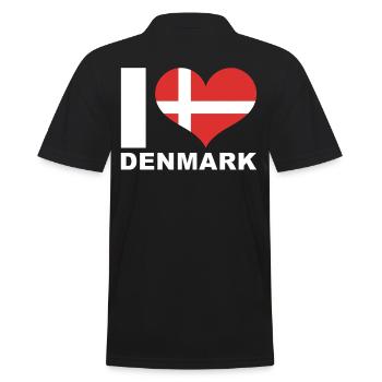 J’aime le drapeau du cœur du Danemark - Polo Homme - noir - Dos - Kai (181cm)