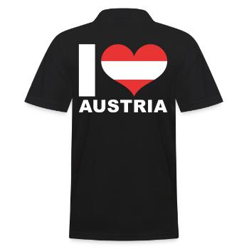 I love Austria Heart Flag Austria - Men's Polo Shirt - black - Back - Kai (181cm)