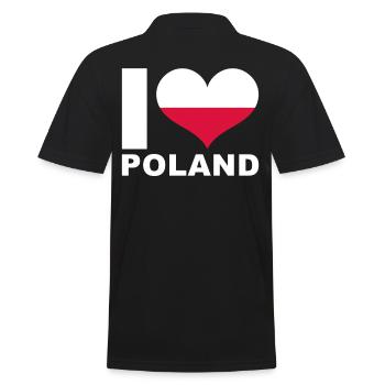 J’aime la Pologne drapeau du cœur Pologne - Polo Homme - noir - Dos - Kai (181cm)