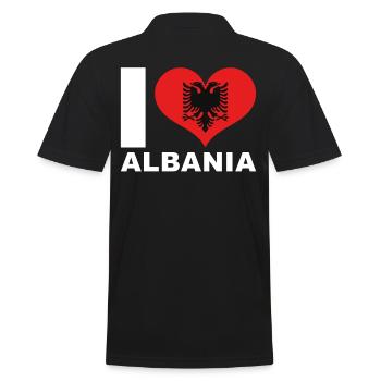 J’aime l’Albanie drapeau du cœur Albanie - Polo Homme - noir - Dos - Kai (181cm)
