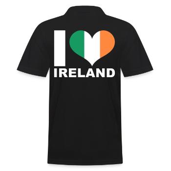J’aime l’Irlande drapeau du cœur Irlande - Polo Homme - noir - Dos - Kai (181cm)