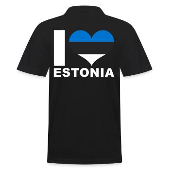 J’aime l’Estonie drapeau du cœur Estonie - Polo Homme - noir - Dos - Kai (181cm)