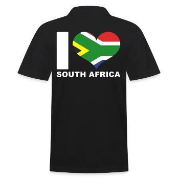 J’aime l’Afrique du Sud drapeau du cœur Afrique du Sud - Polo Homme - noir - Dos - Kai (181cm)