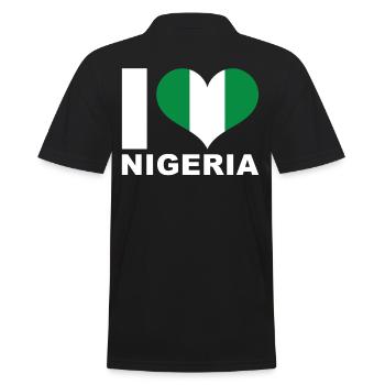 J’aime le drapeau du cœur du Nigeria - Polo Homme - noir - Dos - Kai (181cm)