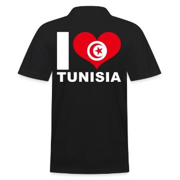 J’aime tunisie drapeau du cœur Tunisie - Polo Homme - noir - Dos - Kai (181cm)