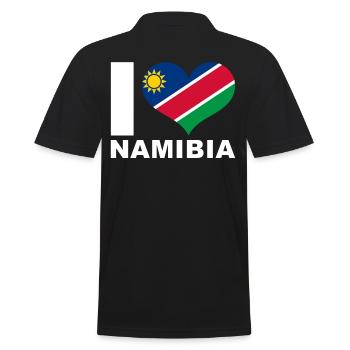 Ich liebe Namibia Herz Flagge Namibia - Männer Poloshirt - Schwarz - Hinten - Kai (181cm)