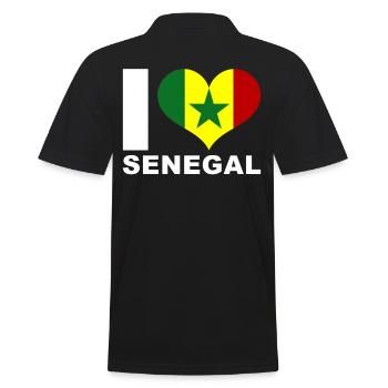 J’adore le drapeau du cœur du Sénégal Sénégal - Polo Homme - noir - Dos - Kai (181cm)