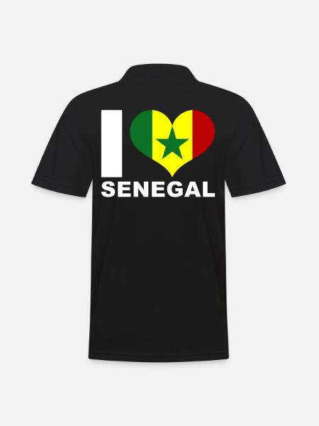 J’adore le drapeau du cœur du Sénégal Sénégal - Polo Homme - noir