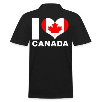 I love Canada heart flag Canada - Men's Polo Shirt - black - Back - Kai (181cm)