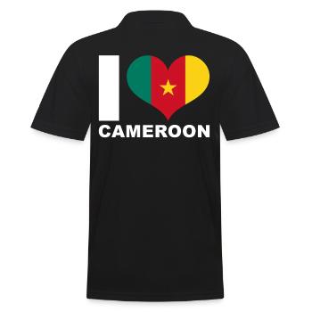 J’aime le cameroun drapeau du cœur Cameroun - Polo Homme - noir - Dos - Kai (181cm)