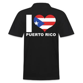 J’adore porto rico drapeau du cœur Porto Rico - Polo Homme - noir - Dos - Kai (181cm)