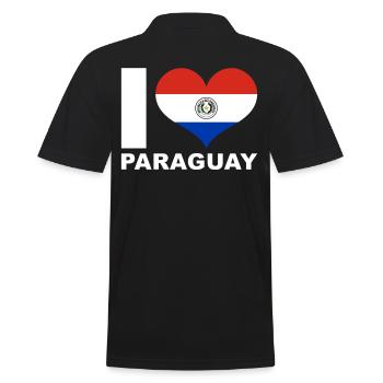 J’aime le drapeau du cœur du Paraguay Paraguay - Polo Homme - noir - Dos - Kai (181cm)