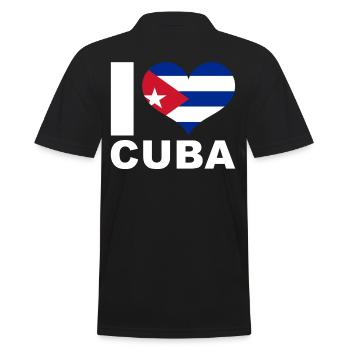 Ich liebe Kuba Herz Flagge Kuba - Männer Poloshirt - Schwarz - Hinten - Kai (181cm)