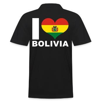 J’aime bolivie drapeau de cœur Bolivie - Polo Homme - noir - Dos - Kai (181cm)