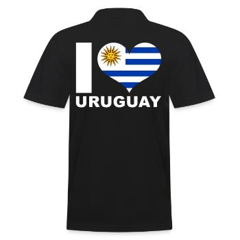 J’aime le drapeau du cœur de l’Uruguay Uruguay - Polo Homme - noir - Dos - Kai (181cm)