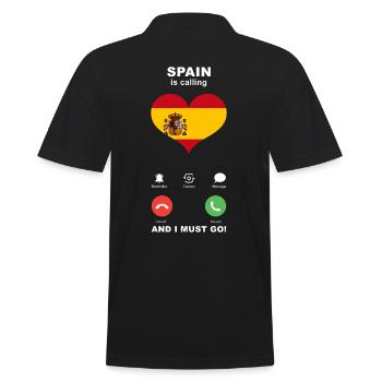 Spanien is calling Spanien Herz Souvenir - Männer Poloshirt - Schwarz - Hinten - Kai (181cm)