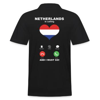 Les Pays-Bas appellent Netherlands Heart Souvenir - Polo Homme - noir - Dos - Kai (181cm)