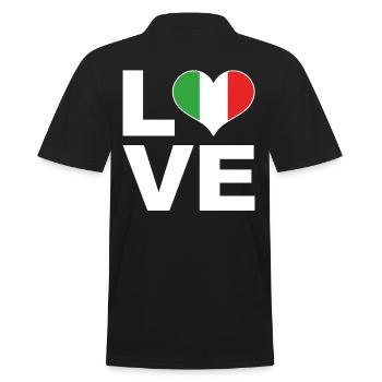 J’aime l’Italie drapeau du cœur Italie - Polo Homme - noir - Dos - Kai (181cm)