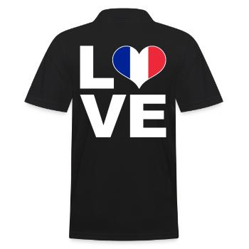 J’aime la France drapeau du cœur France - Polo Homme - noir - Dos - Kai (181cm)