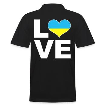 J’aime l’Ukraine drapeau du cœur Ukraine - Polo Homme - noir - Dos - Kai (181cm)