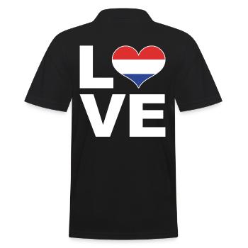 I love Netherlands heart flag Netherlands - Men's Polo Shirt - black - Back - Kai (181cm)