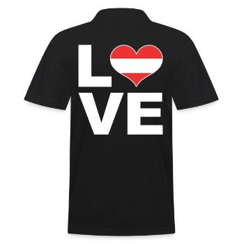 I love Austria Heart Flag Austria - Men's Polo Shirt - black - Back - Kai (181cm)