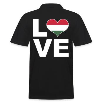 J’aime la Hongrie Heart Flag Hongrie - Polo Homme - noir - Dos - Kai (181cm)