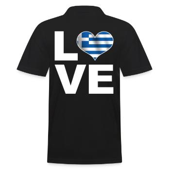 I love Greece heart flag Greece - Men's Polo Shirt - black - Back - Kai (181cm)