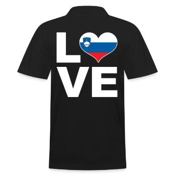 Ich liebe Slowenien Herz Flagge Slowenien - Männer Poloshirt - Schwarz - Hinten - Kai (181cm)